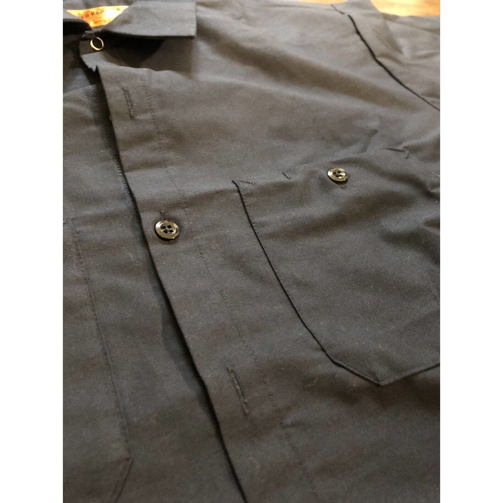 Red Kap Men’s Navy Work Shirt Button Up Large R2 - Picture 3 of 6